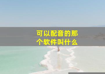 可以配音的那个软件叫什么