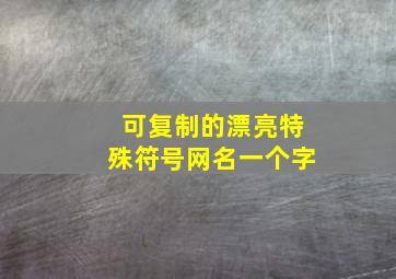 可复制的漂亮特殊符号网名一个字