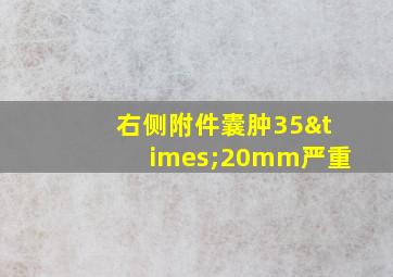 右侧附件囊肿35×20mm严重