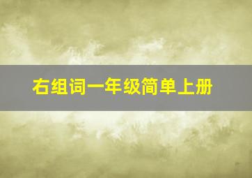 右组词一年级简单上册