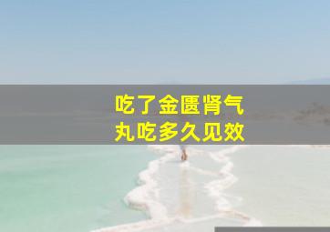 吃了金匮肾气丸吃多久见效