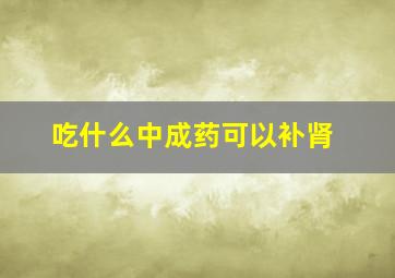 吃什么中成药可以补肾