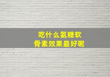 吃什么氨糖软骨素效果最好呢