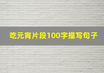 吃元宵片段100字描写句子