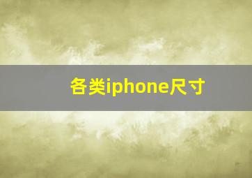 各类iphone尺寸