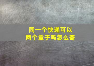 同一个快递可以两个盒子吗怎么寄