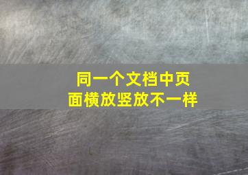 同一个文档中页面横放竖放不一样