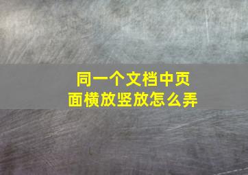 同一个文档中页面横放竖放怎么弄