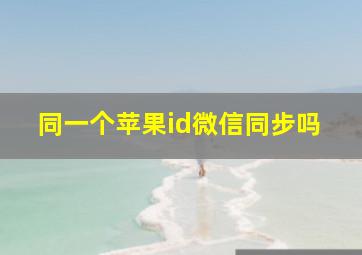 同一个苹果id微信同步吗