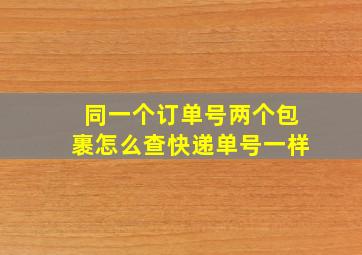 同一个订单号两个包裹怎么查快递单号一样