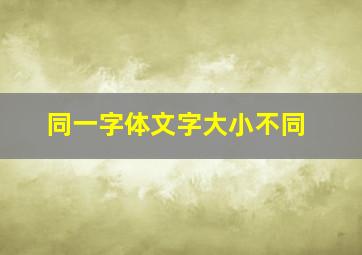 同一字体文字大小不同