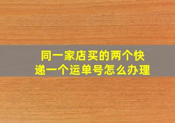 同一家店买的两个快递一个运单号怎么办理