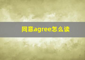 同意agree怎么读