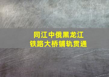 同江中俄黑龙江铁路大桥铺轨贯通