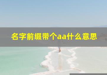 名字前缀带个aa什么意思