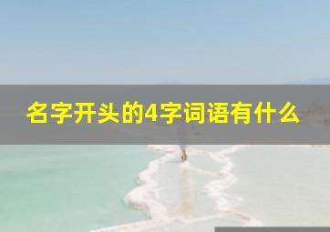 名字开头的4字词语有什么