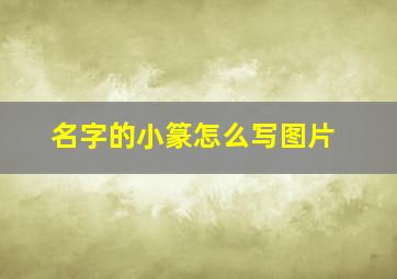 名字的小篆怎么写图片