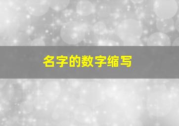 名字的数字缩写