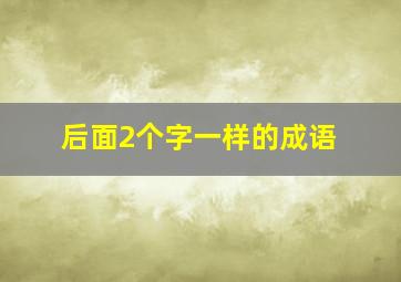 后面2个字一样的成语