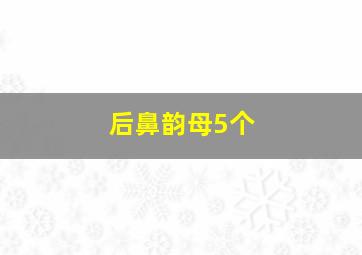 后鼻韵母5个