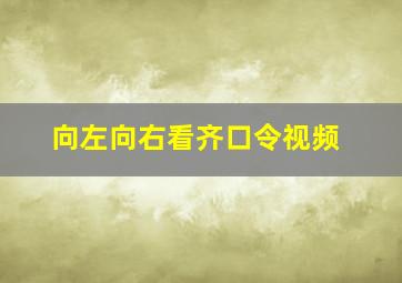 向左向右看齐口令视频