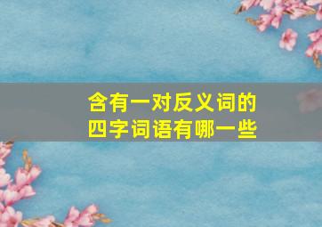 含有一对反义词的四字词语有哪一些