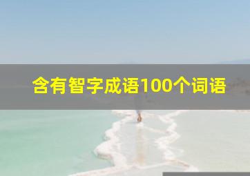 含有智字成语100个词语