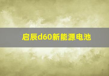 启辰d60新能源电池