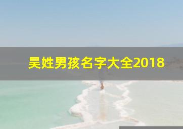 吴姓男孩名字大全2018