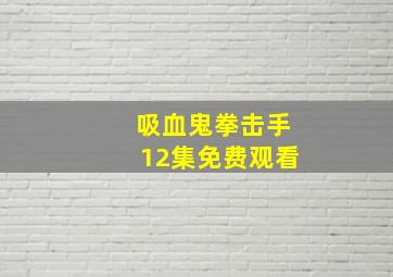 吸血鬼拳击手12集免费观看