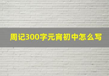 周记300字元宵初中怎么写