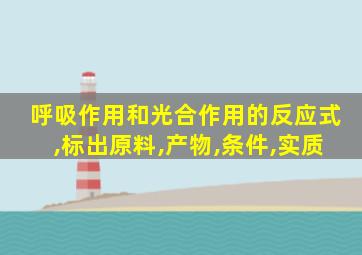 呼吸作用和光合作用的反应式,标出原料,产物,条件,实质