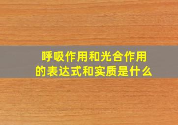 呼吸作用和光合作用的表达式和实质是什么