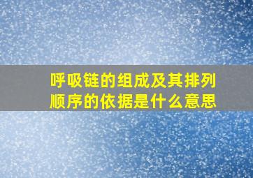 呼吸链的组成及其排列顺序的依据是什么意思