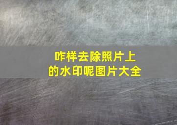 咋样去除照片上的水印呢图片大全