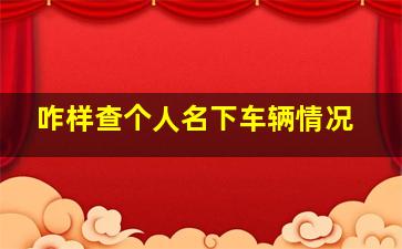 咋样查个人名下车辆情况