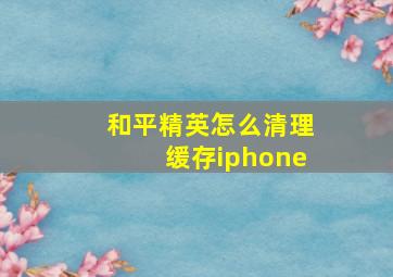 和平精英怎么清理缓存iphone