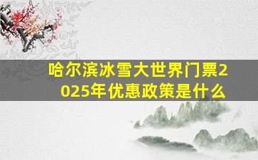 哈尔滨冰雪大世界门票2025年优惠政策是什么