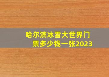 哈尔滨冰雪大世界门票多少钱一张2023