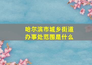 哈尔滨市城乡街道办事处范围是什么