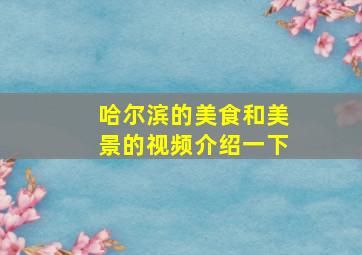 哈尔滨的美食和美景的视频介绍一下