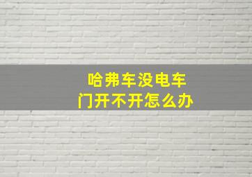 哈弗车没电车门开不开怎么办