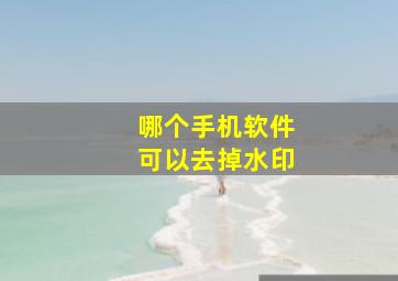 哪个手机软件可以去掉水印