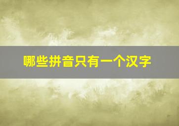 哪些拼音只有一个汉字