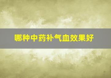 哪种中药补气血效果好