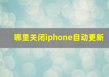 哪里关闭iphone自动更新