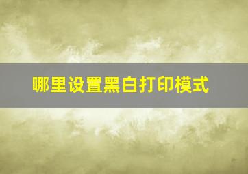 哪里设置黑白打印模式