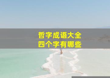 哲字成语大全四个字有哪些