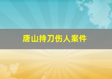 唐山持刀伤人案件