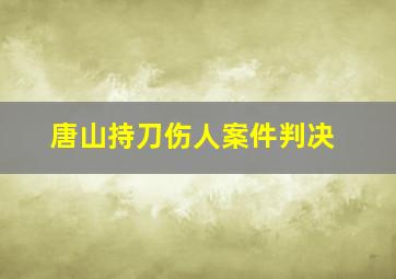 唐山持刀伤人案件判决